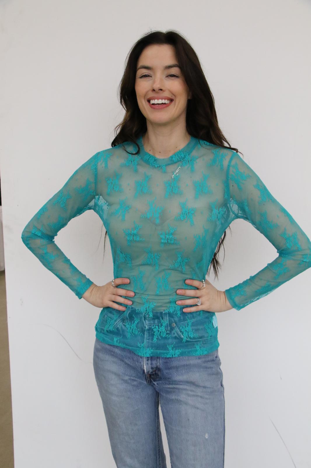 TH1221 S231 TURQ LACE  (1 PIECE)