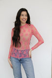 TH1221 LACE TOPS PINK  (7 Piece)