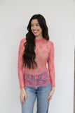 TH1221 LACE TOPS PINK  (7 Piece)