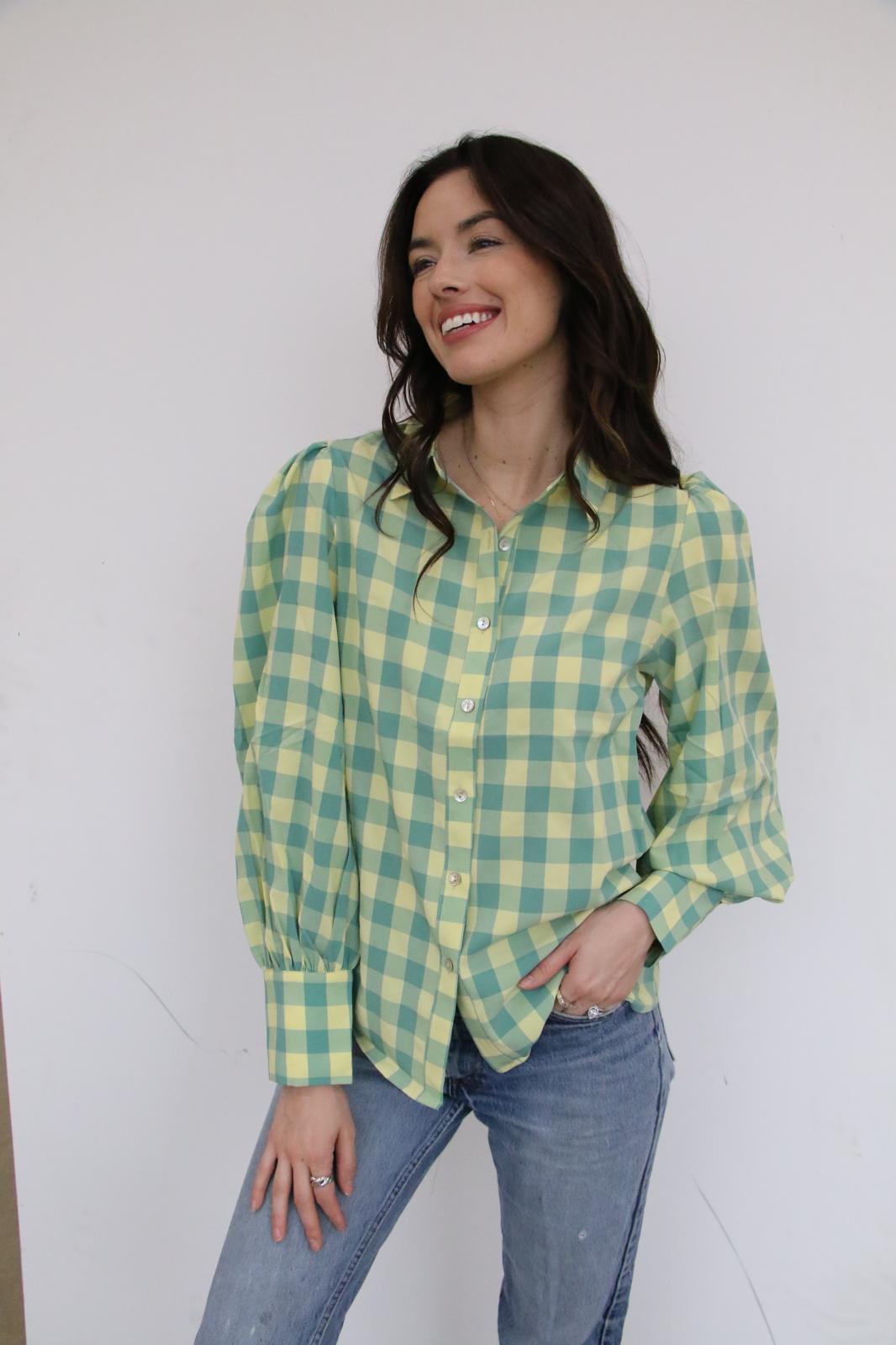 TH11 S107 LIME YELLOW GINGHAM (1 Piece)
