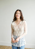 TH73 COLLAR LACE TOP IVORY (1 Piece)