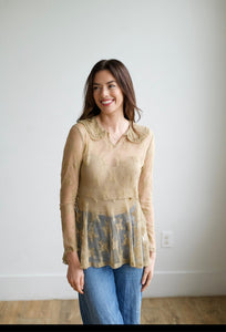 TH73 COLLAR LACE TOP TAN (7 Piece)