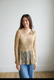 TH73 COLLAR LACE TOP TAN (7 Piece)