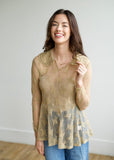 TH73 COLLAR LACE TOP TAN (7 Piece)
