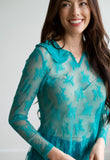 TH73 COLLAR LACE TOP TUR (7 Piece)