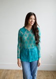 TH73 COLLAR LACE TOP TUR (7 Piece)