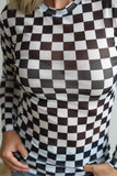 TH1221 BLACK CHECK MESH TOP