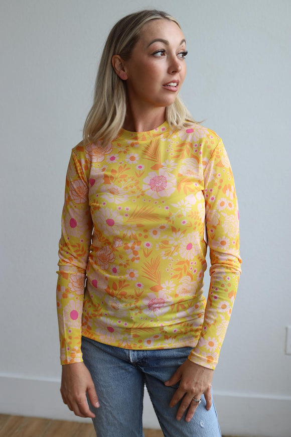 TH1221 SUNSHINE FLORAL MESH TOP(7 Piece)