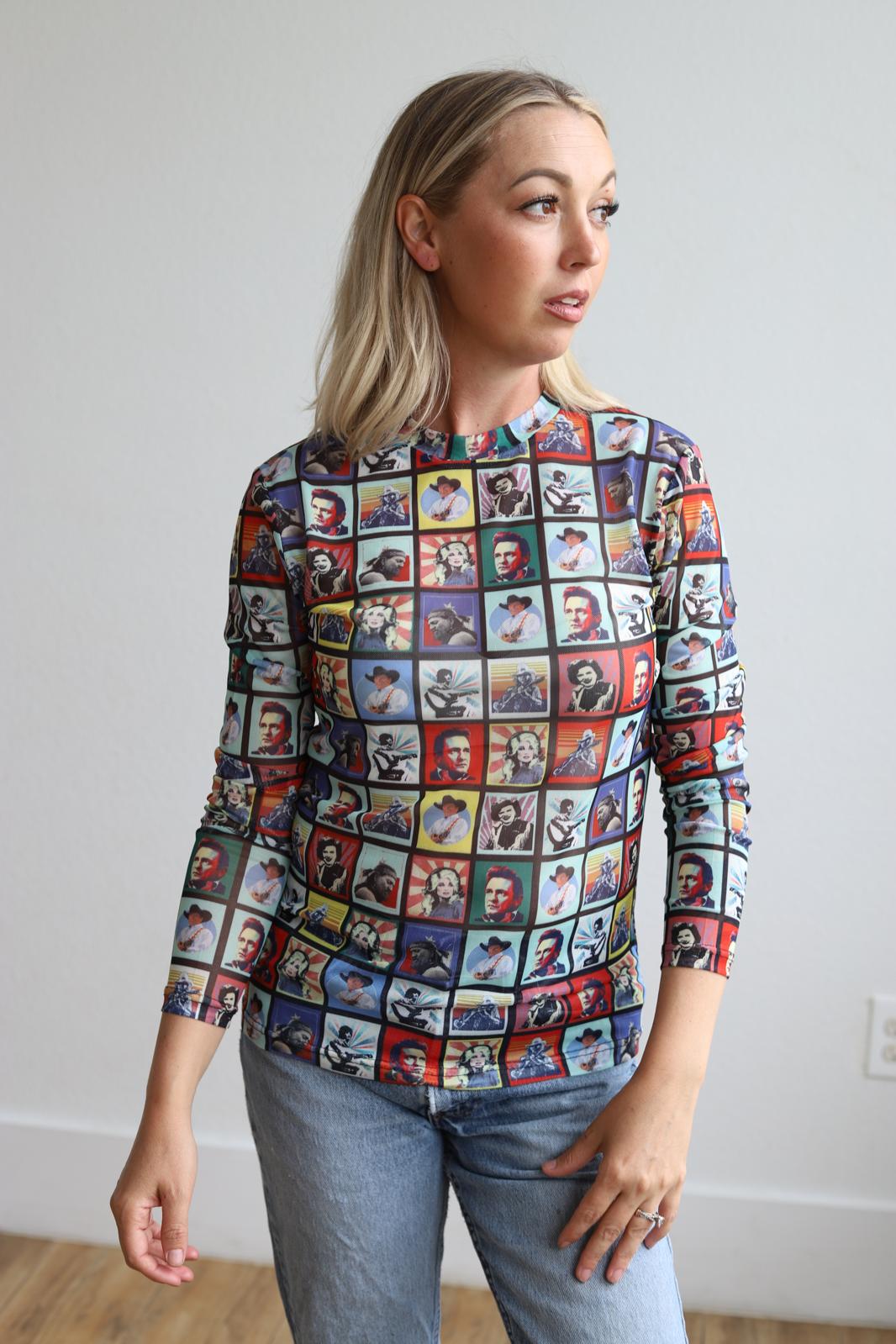 TH1221 S195 COUNTRY WESTERN CHECK TOP(1)