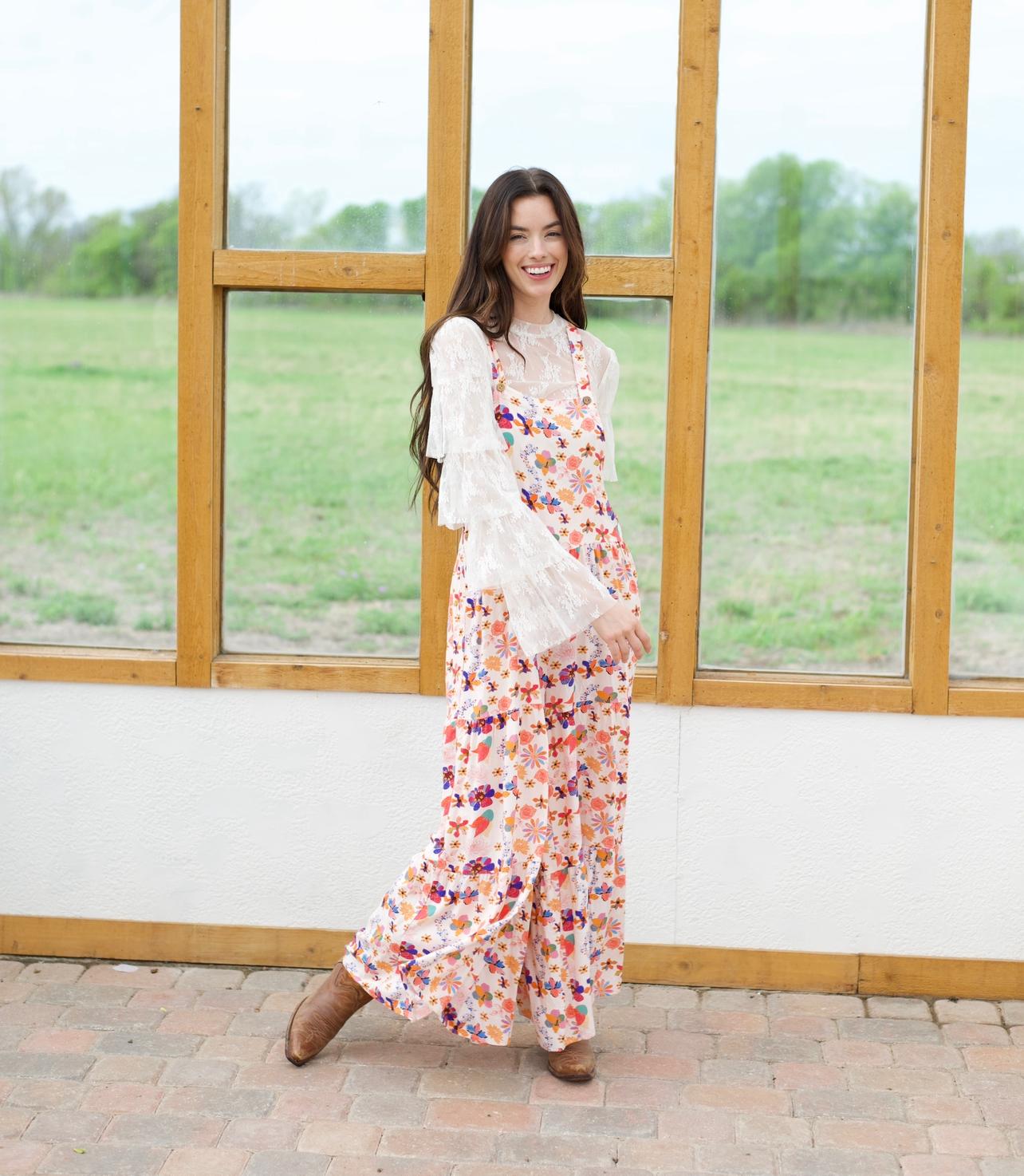 TH70 IVORY LACE RUFFLE SLEEVE LACE TOP (7 Piece)