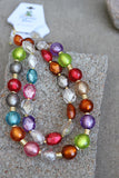 12549 Multicolor Iridescent Beaded Necklace