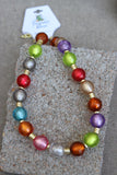 12548 Round Multicolor Foil Bead Necklace
