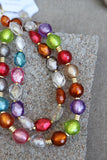12548 Round Multicolor Foil Bead Necklace
