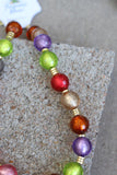 12548 Round Multicolor Foil Bead Necklace