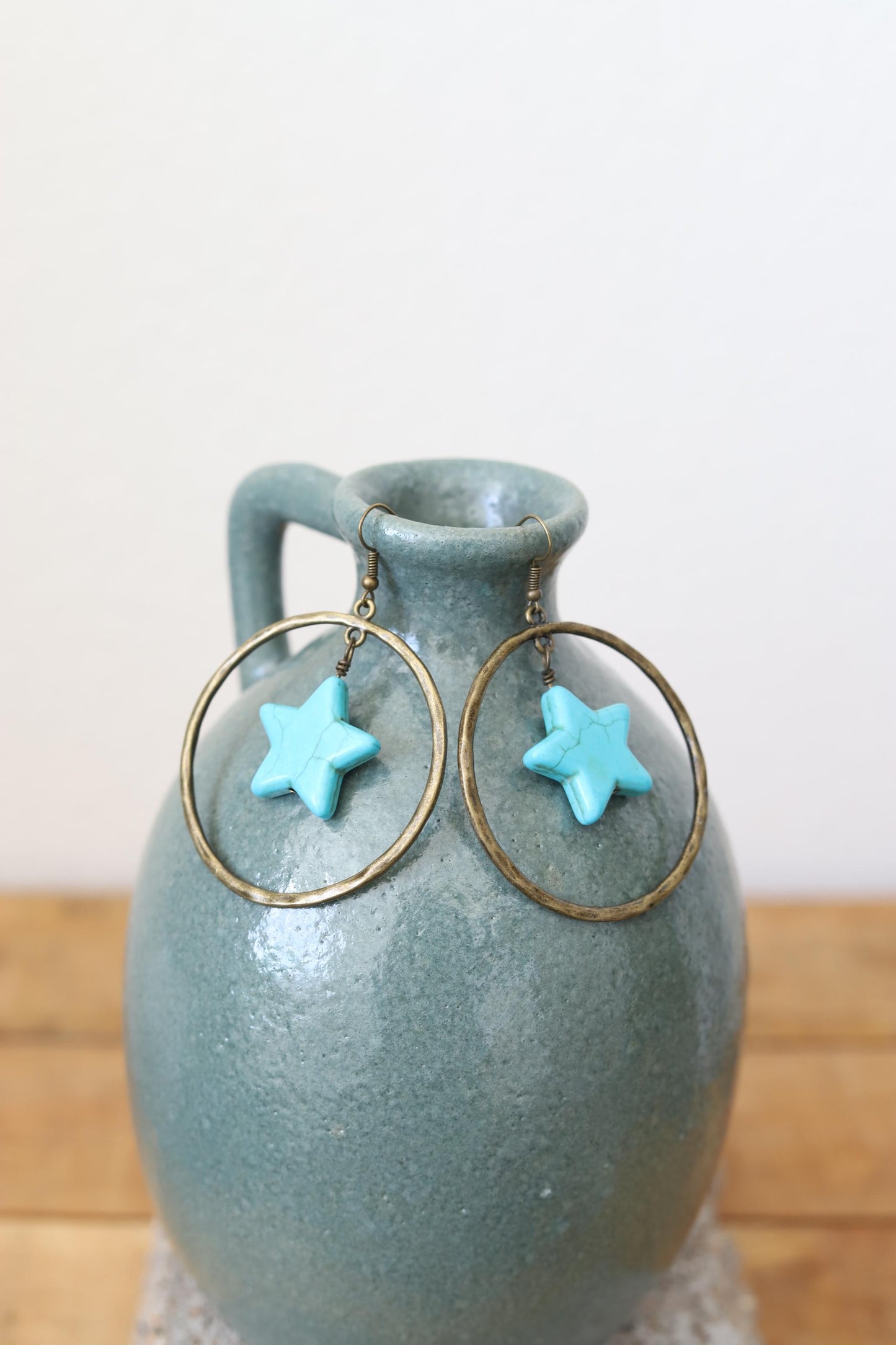 5203  R4-60 AG TURQ Star Earring