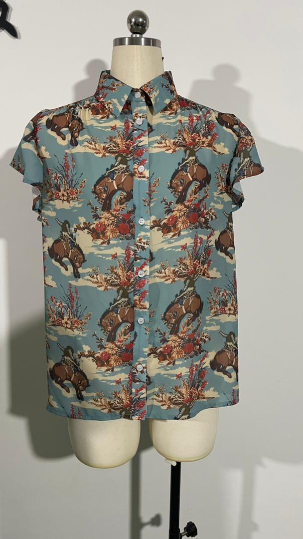 TH199 FLORAL BUCKING HORSE  (7 Piece)