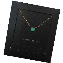 28794 T14 Gold-Tone Turquoise Pendant Necklace