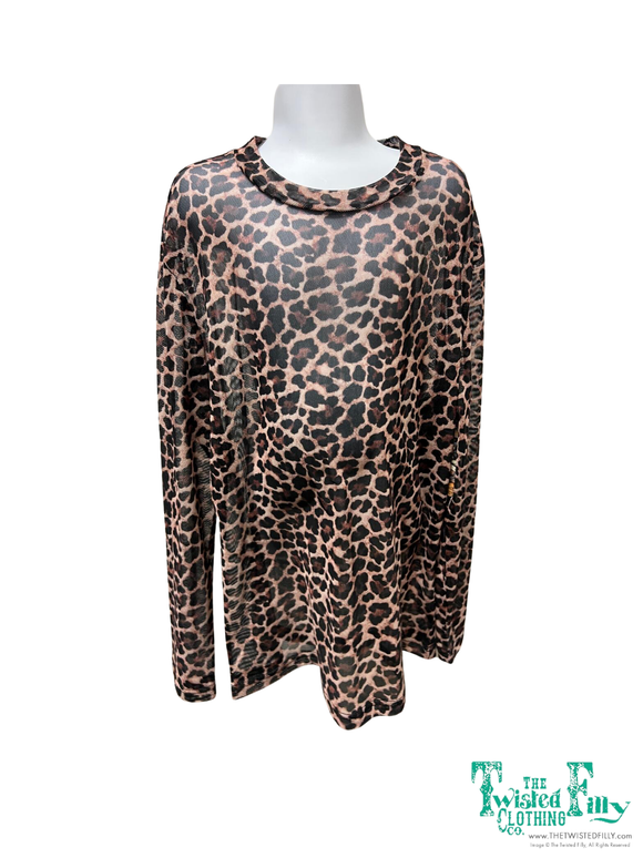 TF1221  DARK CHEETAH MESH TOP TODDLER