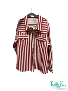 TF1254 PEARL SNAP TOP RED STRIPE- TODDLER