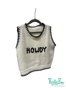 TF4215 SWEATER VEST IVORY HOWDY - YOUTH