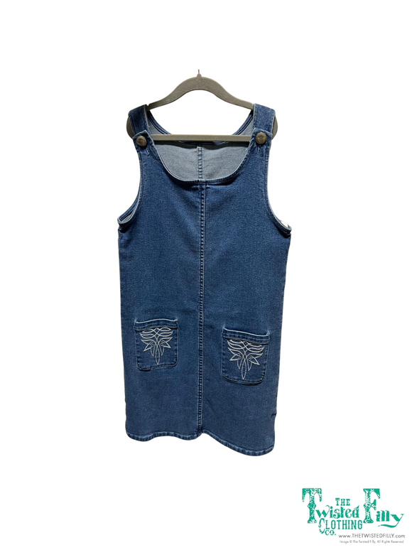 TF8850  DENIM STITCH  DRESS - YOUTH