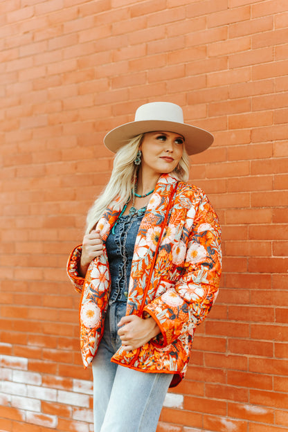 TH1070 RUST VINTAGE POPPIE QUITTED JACKET (1 Piece)