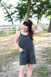 TH VINTAGE WASH BLACK  SHORT ROMPER (6 Piece)
