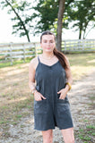 TH VINTAGE WASH BLACK  SHORT ROMPER (6 Piece)