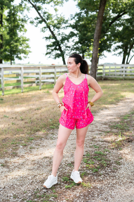 TH15 SMOCKED PINK BRAND SHORTS(7 Piece) 54F