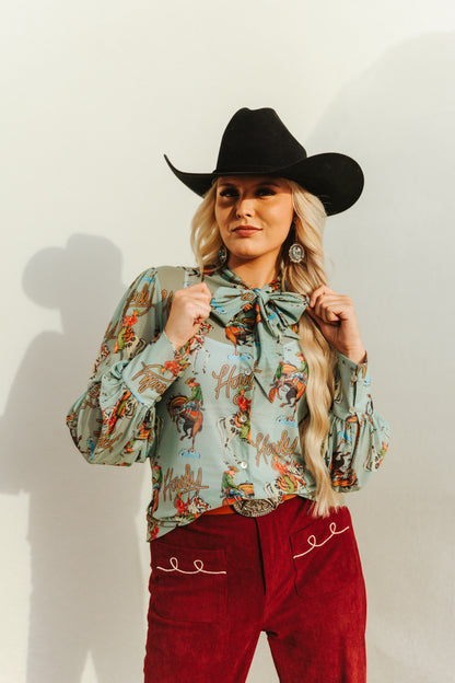TH2820 TEAL HOWDY MESH TIE BOW LACE TOP MESH (7 PIECE)