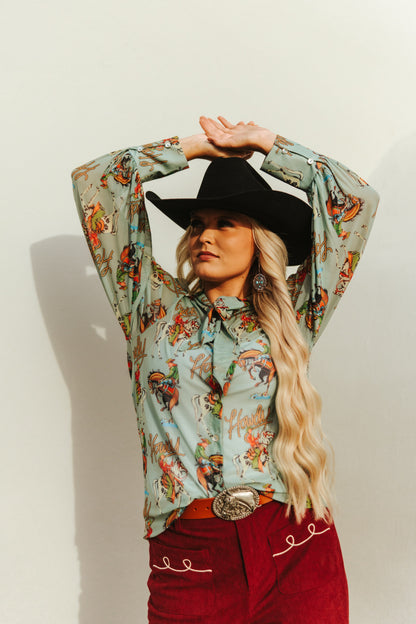 TH2820 TEAL HOWDY MESH TIE BOW LACE TOP MESH (7 PIECE)