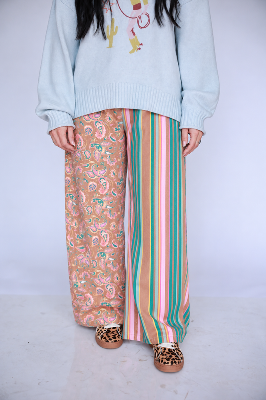 TH65-1 Mixed Striped Paisley Pant 0