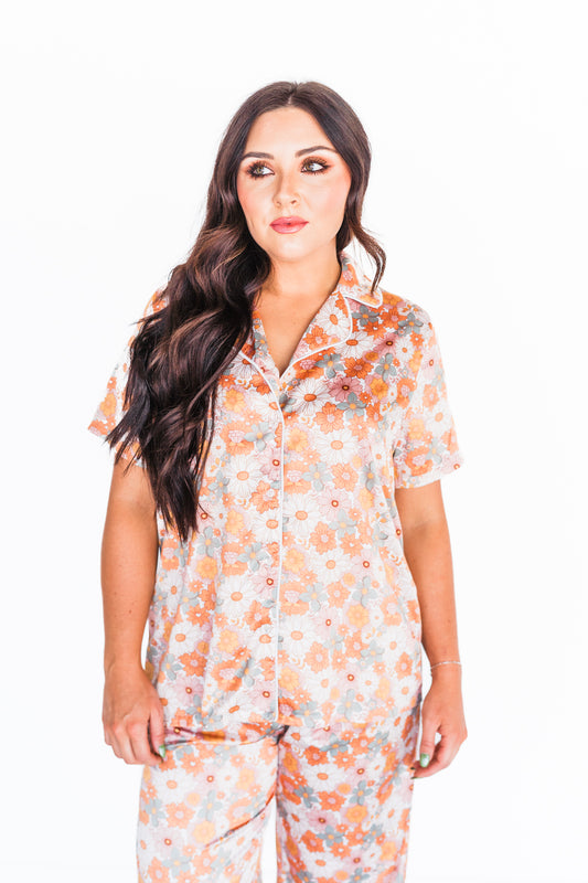 TH201 RETRO ORA FLORAL PJ PANT SET (1 PEICE)