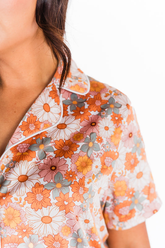 TH201 RETRO ORA FLORAL PJ PANT SET (1 PEICE)