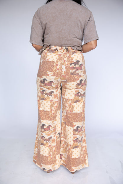 TH228 VINTAGE HORSE PATCHWORK WIDE LEG PANT (7 PIECES)