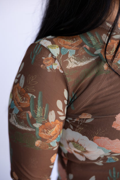 TH1221 BROWN DESERT FLORAL MESH (7 PIECE)