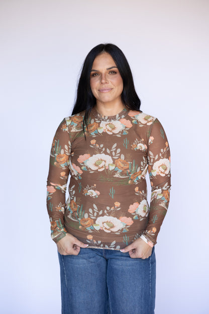 TH1221 BROWN DESERT FLORAL MESH (7 PIECE)
