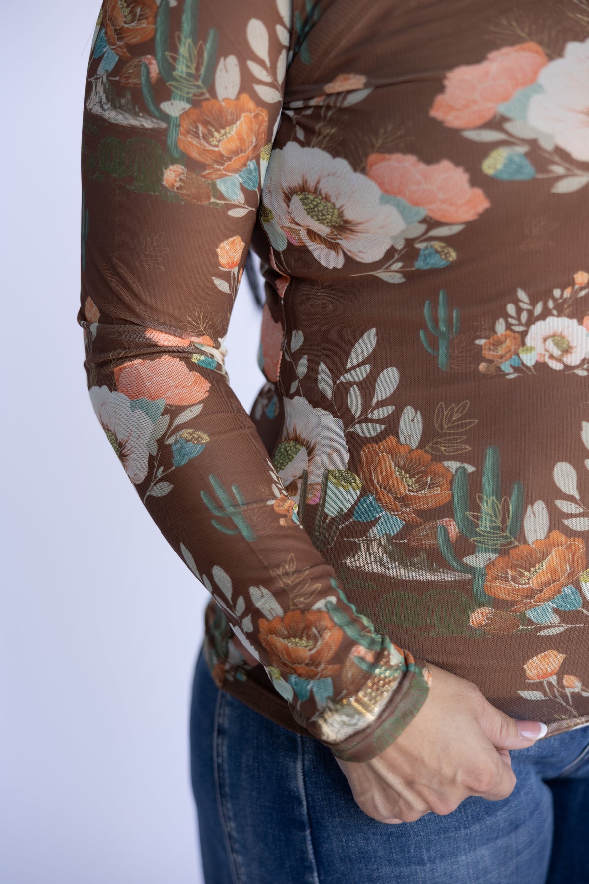 TH1221 BROWN DESERT FLORAL MESH (7 PIECE)
