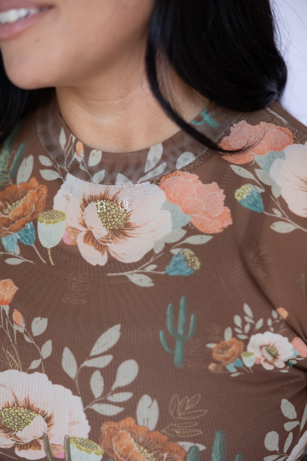 TH1221 BROWN DESERT FLORAL MESH (7 PIECE)