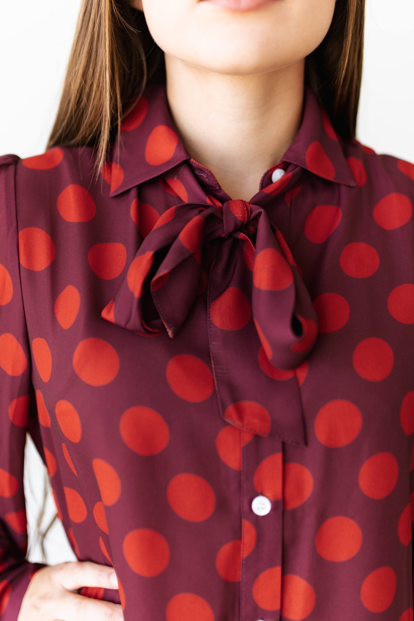 TH11-1  PLUM RED POKA DOT (7 PIECE)