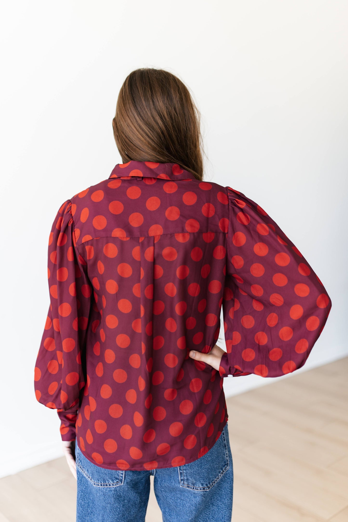 TH11-1  PLUM RED POKA DOT (7 PIECE)