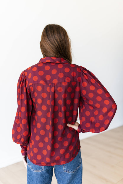 TH11-1  PLUM RED POKA DOT (7 PIECE)