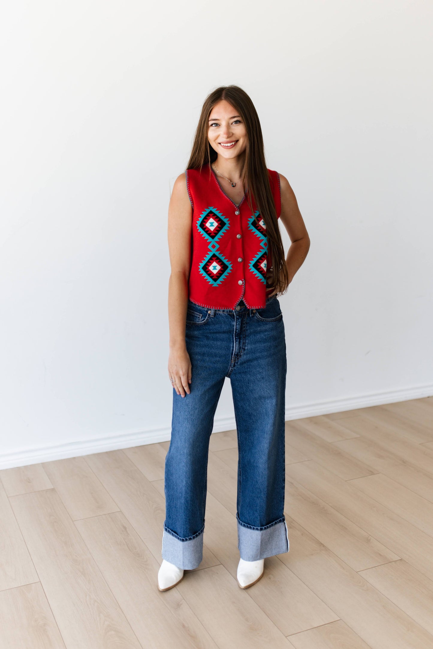 TH315 RED  AZTEC VEST (7 PIECE)