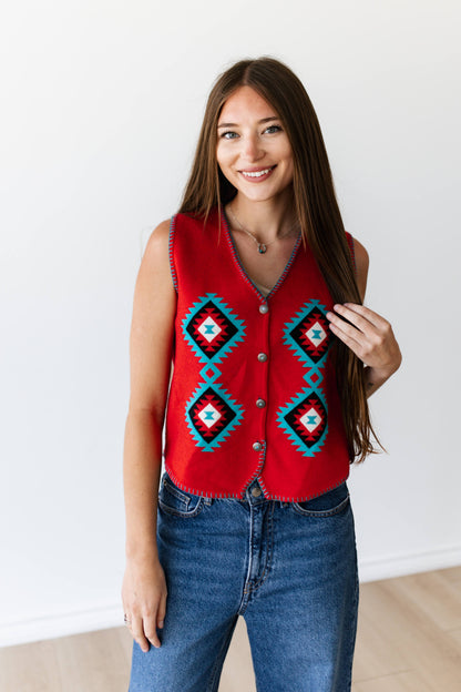 TH315 RED  AZTEC VEST (7 PIECE)