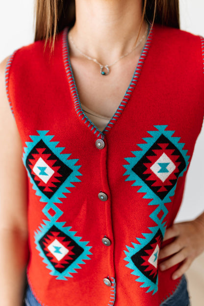 TH315 RED  AZTEC VEST (7 PIECE)