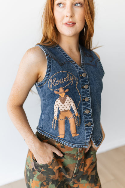 TH9800 HOWDY COWBOY DENIM VEST (7 PIECE)