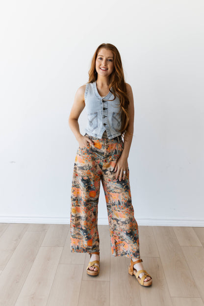 TH61 PINK WESTERN COLLAGE WIDE LEGGED (7 PIECE)