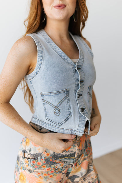 TH9800 LIGHT  DENIM VEST (7 PIECE)