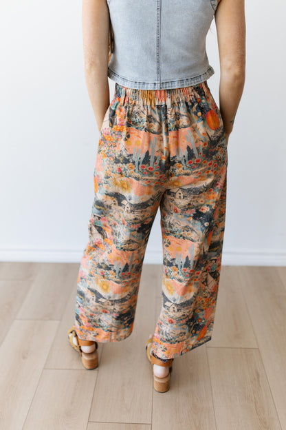 TH61 PINK WESTERN COLLAGE WIDE LEGGED (7 PIECE)