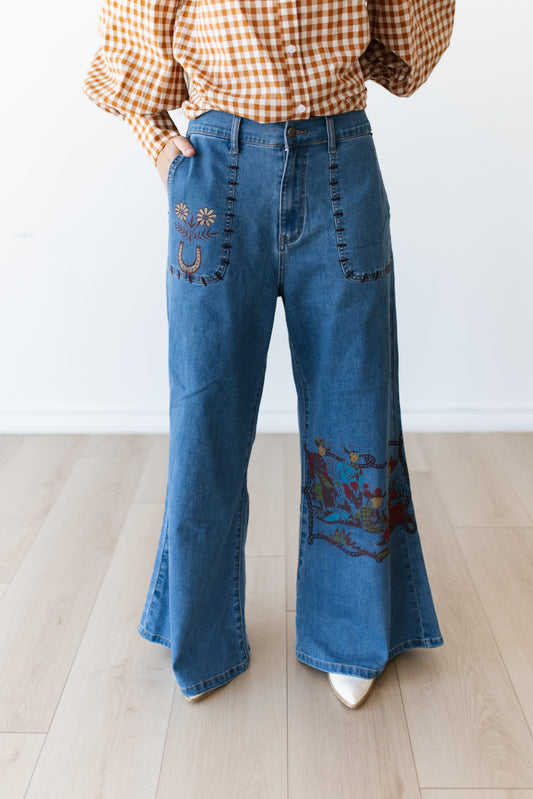 TH228 CAMPFIRE WIDE LEGGED DENIM JEAN (7 PIECE)